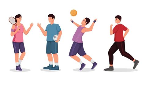 Set Of People Playing Sports Vector Illustration 20735235 Vector Art At