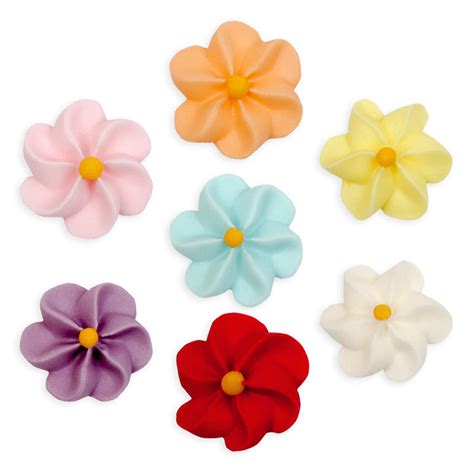 Large Drop Flower Royal Icing Decorations Bulk Assortment