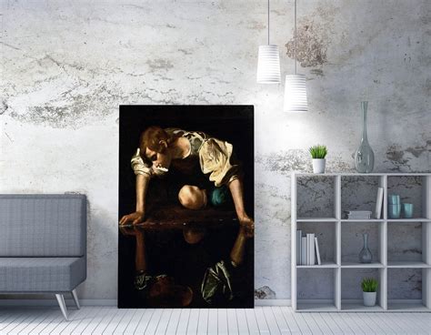 Caravaggio Narcissus All Canvas Wall Art Print Artwork 30mm | Etsy