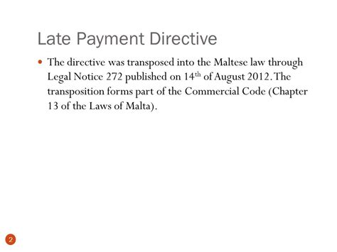 The Directive From The Perspective Of The Public Sector Late Payment