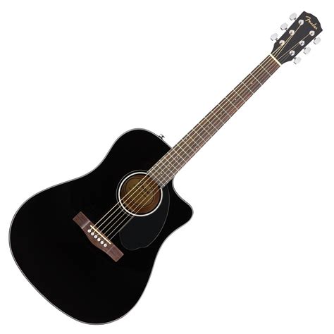 Fender CD 60SCE Dreadnought Electro Acoustic Guitar Black At