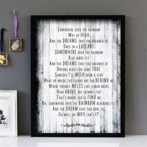 "Somewhere Over The Rainbow" - Eva Cassidy - Framed Lyrics Wall Art Design