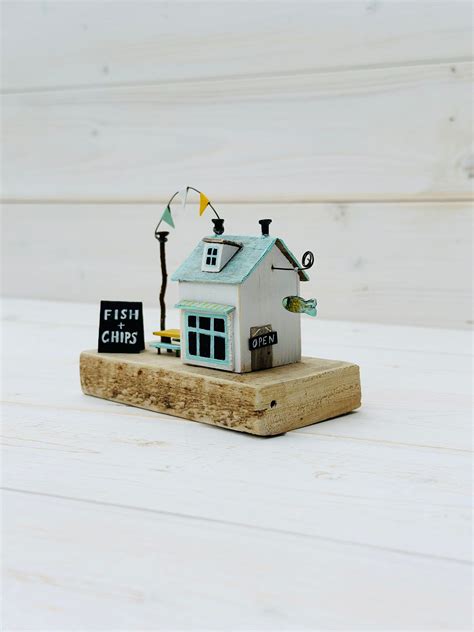 Fish Chips Shop Driftwood Miniature Etsy Uk En Cr Ations