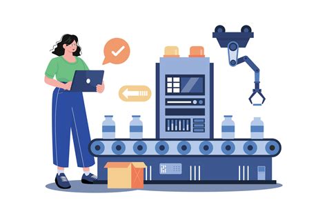 Production Line Illustration Concept On White Background