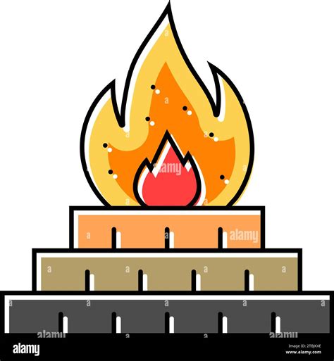 Sacred Fire Agni Color Icon Vector Illustration Stock Vector Image