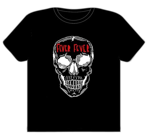 Feverfever — Black Skull T Shirt White Also Available