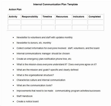 20 Communications Plan Template Word