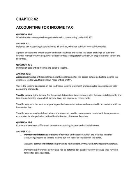 Scribd Lecture Notes For Income Tax Chapter Accounting For