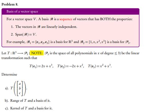 Solved Problem 8. Basis of a vector space For a vector space | Chegg.com