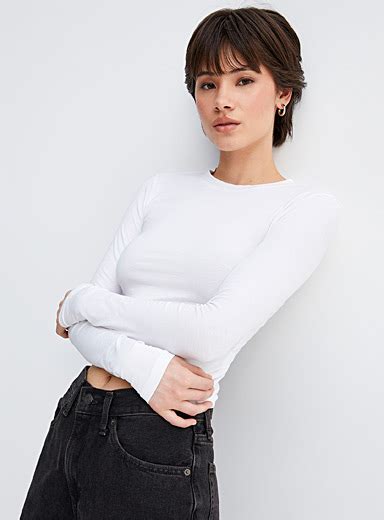 Long Sleeve Crew Neck Tee Super Slim Fit Twik Women U2019s Basic T