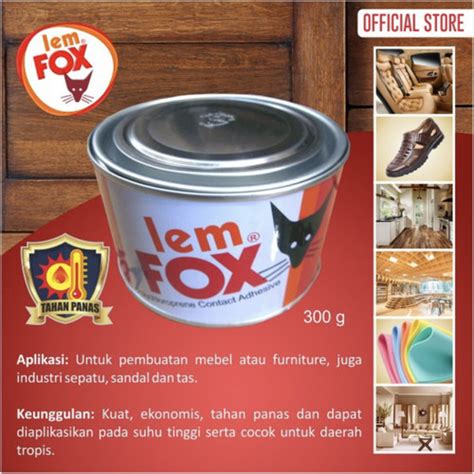 Jual Lem Kuning Fox Gram Kemasan Merah Hpl Karet Vinyl Kulit