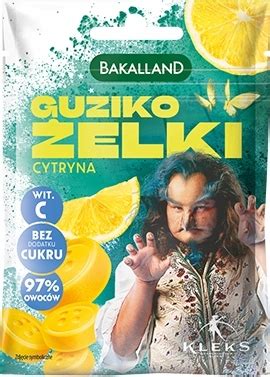 Bakalland Guziko żelki cytrynowe bez cukru bez żelatyny 34g KLEKS