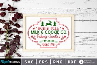 North Pole Milk Cookie Co Baking Santa Graphic By Regulrcrative