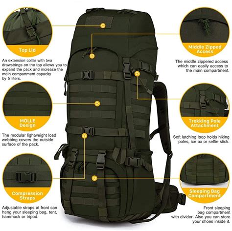 L L L Molle Hiking Internal Frame Backpacks M Karmater