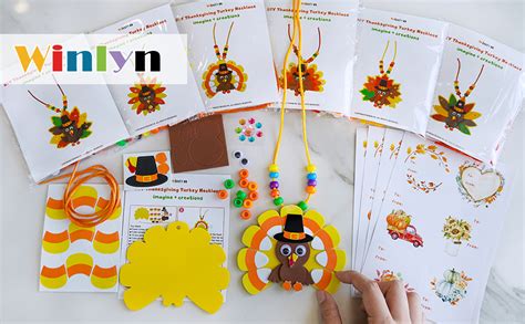 Amazon Winlyn 24 Sets Fall Craft Kits DIY Thanksgiving Turkey