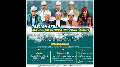 LIVE TABLIGH AKBAR ISRA MI RAJ NABI MUHAMMAD SAW MILAD KE 12 MAJLIS