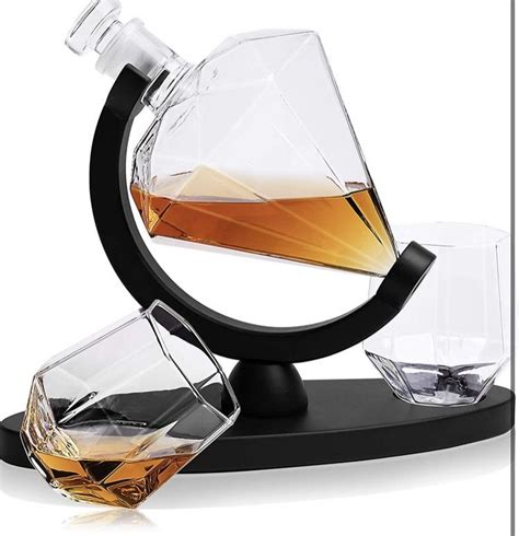 Whiskey Decanter Set With Glasses For Men And Women Diamond Decanter