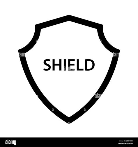 Shield Vector Icon A Symbol Of Protection And Strength Black And White Isolated Illustration