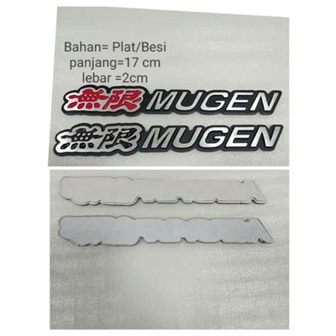 Jual Emblem Stiker Mobil Honda MUGEN Plat Besi Merah Hitam Brv Hrv Jazz