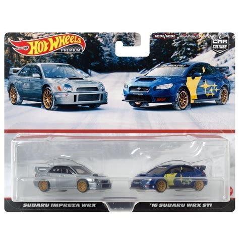 Btf Hot Wheels Car Culture Subaru Rubber Tire Double Car Suit Alloy Car Modelhbl Zdco