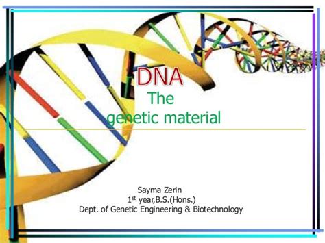 DNA as genetic material