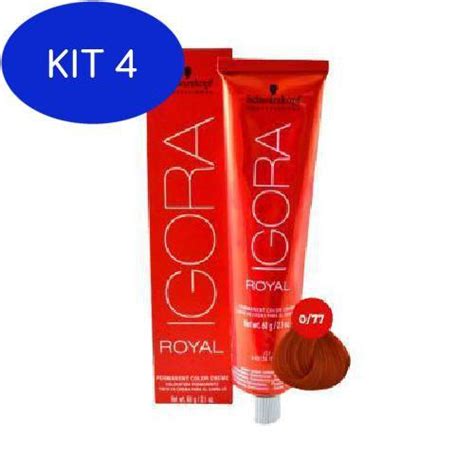 Kit 4 Schwarzkopf Igora Royal 0 77 Tom Mistura Cobre Hd 60g Salão De Beleza Magazine Luiza