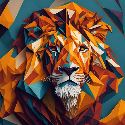 Abstract Lion Art Digital Download Animal Wall Decor High-quality ...