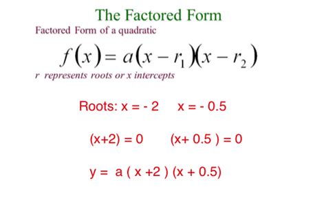 Factored Form Quadratic Equation