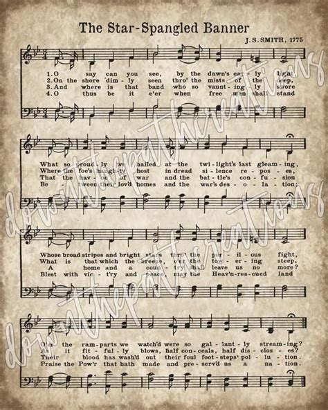 Star Spangled Banner Lyrics Printable Pdf