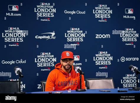 St Louis Cardinals Manager Oliver Marmol Speaks In A Press