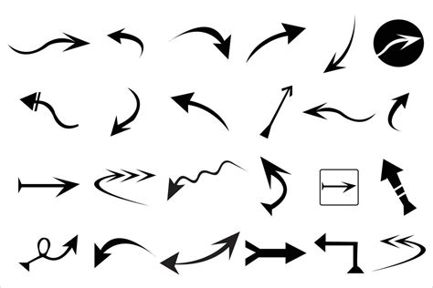 Arrow Vector Collection Hand Drawn Arrow Icon Set Isolated On White