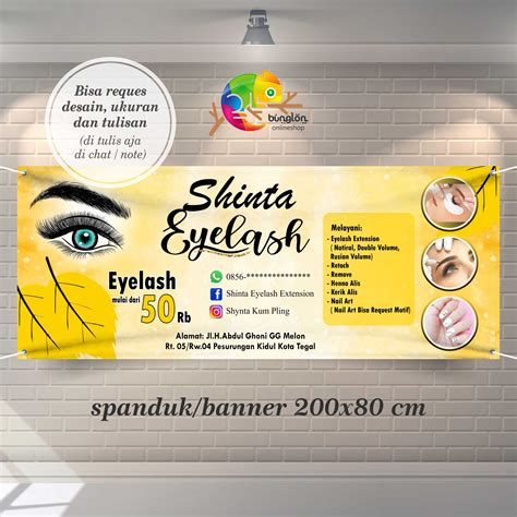 200x80 Spanduk Banner Salon Kecantikan Eyelash Nail Art Dll Lazada