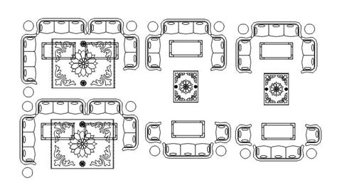 Traditional Sofa Set Cad Blocks In Autocad Dwg File Cadbull