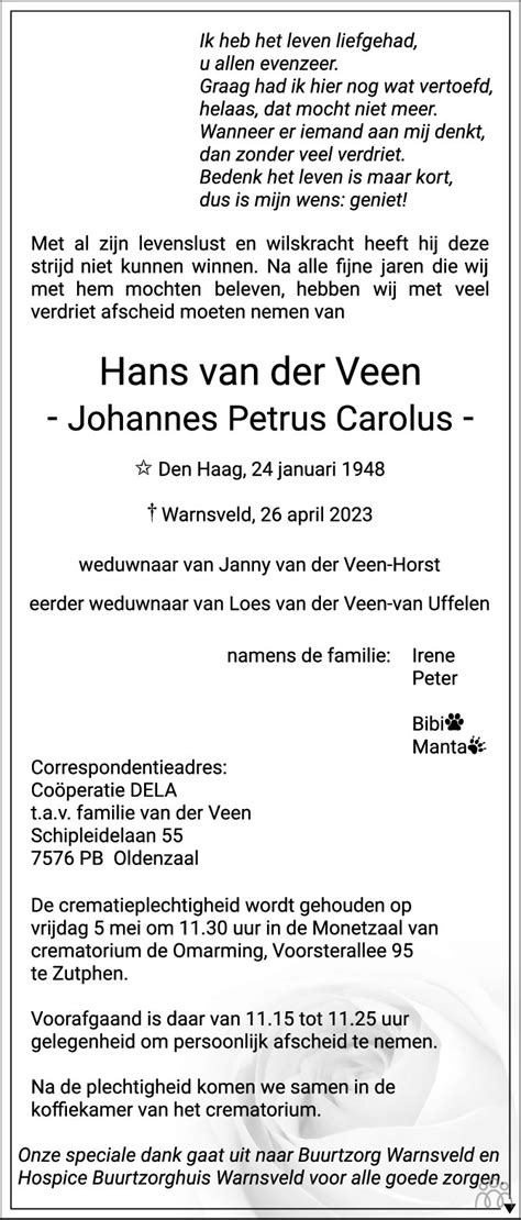 Hans Johannes Petrus Carolus Van Der Veen