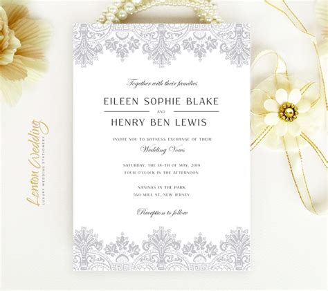 Vintage Lace Wedding Invitations - LemonWedding