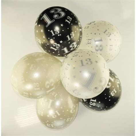 Lot De Ballons D Anniversaire En Latex Noir M Tallis Argent