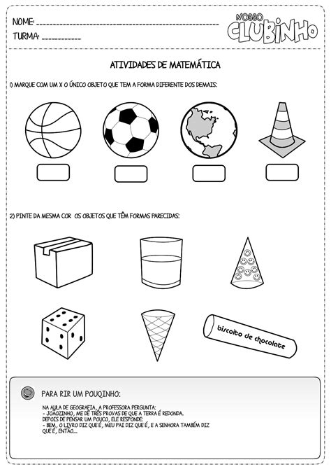 Atividades De Matem Tica Geometria Nosso Clubinho