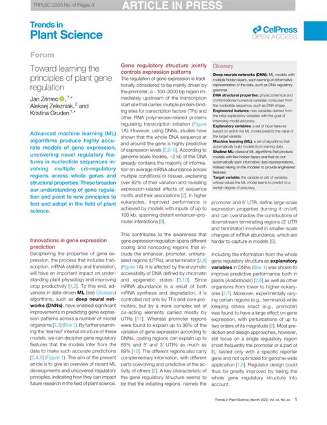 (PDF) Toward learning the principles of plant gene regulation