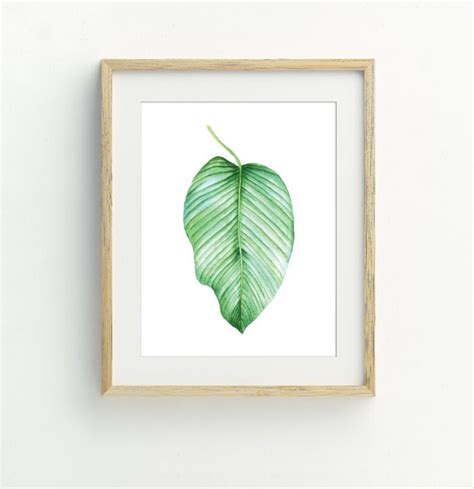 Leaf Art Print Tropical Leaf Wall Decor Instant Download Printable Art ...