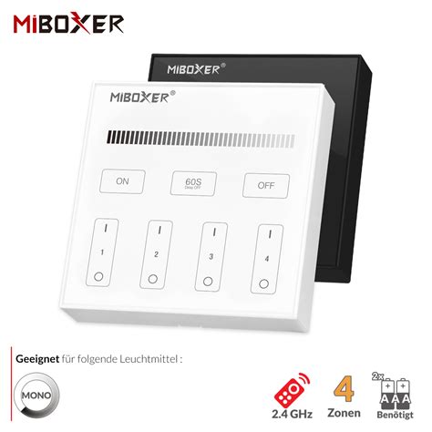 4 Zonen Panel Fernbedienung für einfarbige LED Miboxer B1 alu