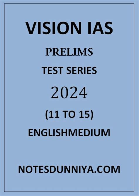 Vision Ias Prelims Test Series To English Medium