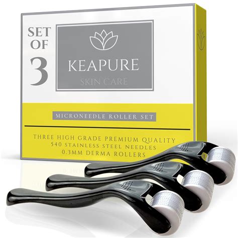 Buy Keapure Derma Roller Kit 3 Pack Premium 03mm Stainless Steel