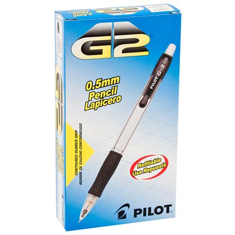 Pilot 51014 Clear Barrel 05mm G2 Hb Lead 2 Mechanical Pencil 12pack