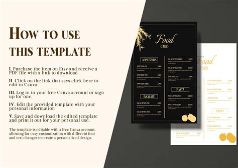 Restaurant Menu Template Elegant Restaurant Menu Customizable Menu ...