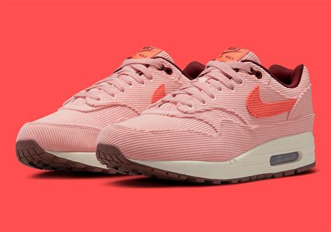 Nike Air Max 1 PRM Corduroy Coral Stardust FB8915 600 SneakerNews