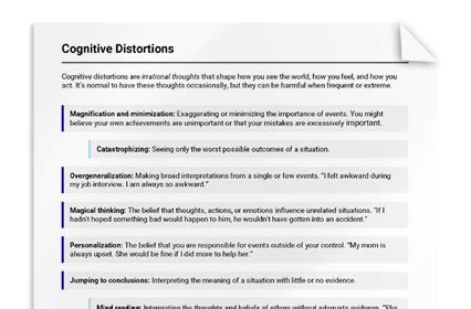 The Cognitive Triangle Worksheet Therapist Aid