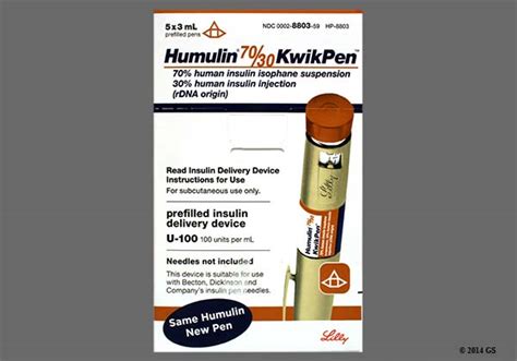 Humulin 7030 Kwikpen Susp Inj 5 Pens 3 Ml 200878