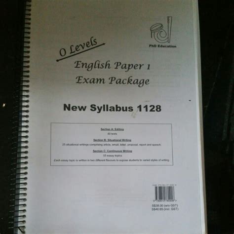 O Levels English Paper Exam Package Hobbies Toys Books