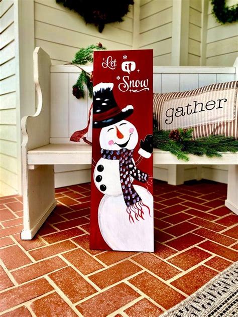 CUTE Snowman Porch Sign Winter Porch Sign Snowman Sign Christmas