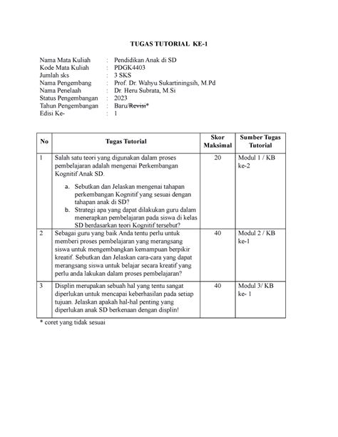 Tugas Tutorial Pendidikan Anak Di Sd Copy Tugas Tutorial Ke